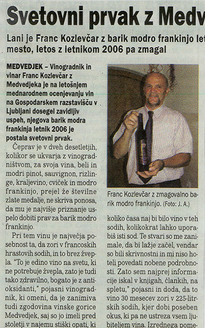 Vinska klet Kozlevčar